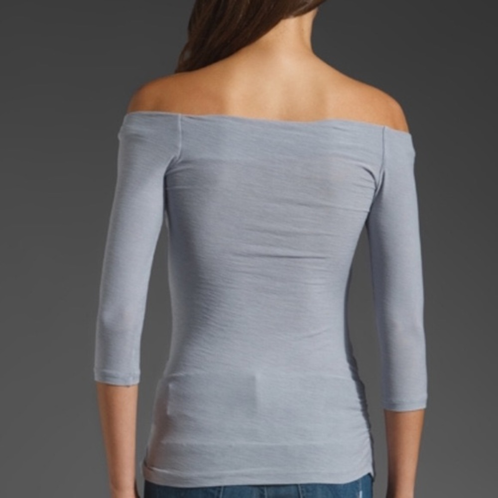 James Perse Cross Front Bare Shoulder Top Sail - Picture 10 of 10